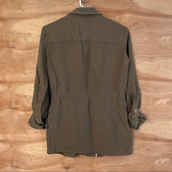 zara women xs olive green Military jacket Full Zip - Picture 6 of 9